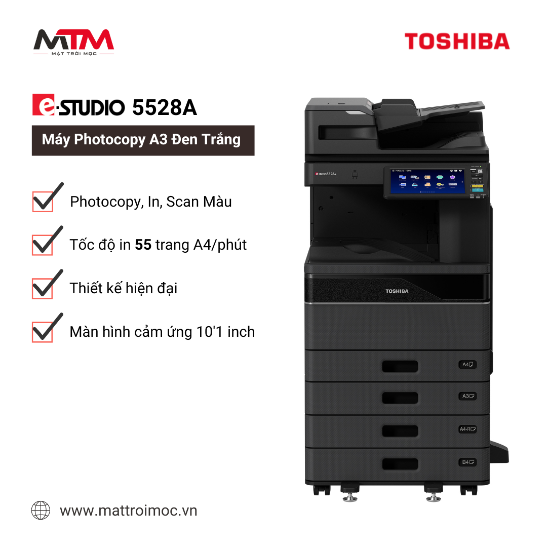 Máy Photocopy A3 Đen Trắng Toshiba E-Studio 5528A